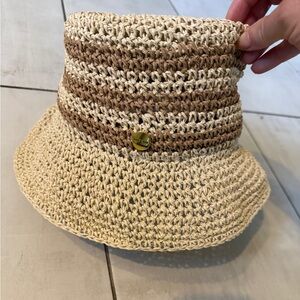 GIGI PIP Cream and Brown Crochet Hat